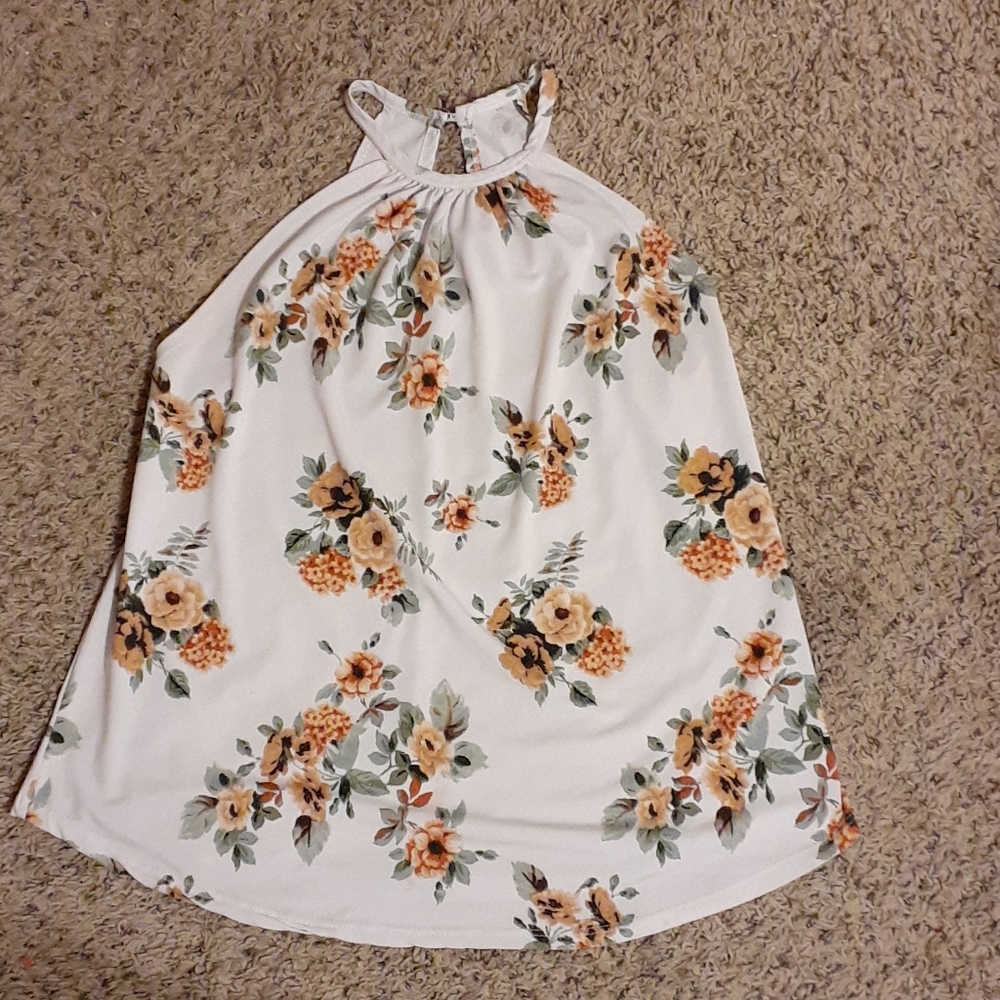 Floral sleeveless dress top